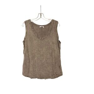 🌵Zenana Mineral Wash Army Green/Brown Washed Out Tank Medium🌵